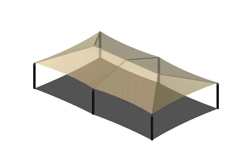 6 Post Hip Super Shade Structure - 38' x 72'