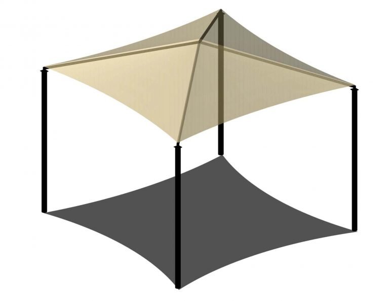 4 Post Pyramid Shade Structure - 14' x 14'