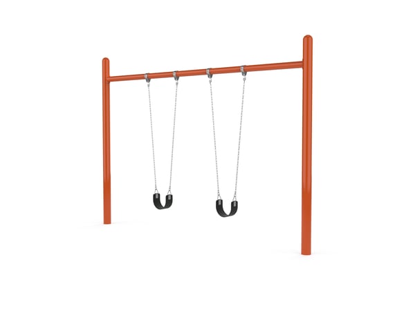 8' High 5” OD Single Post Swing-2 Seat