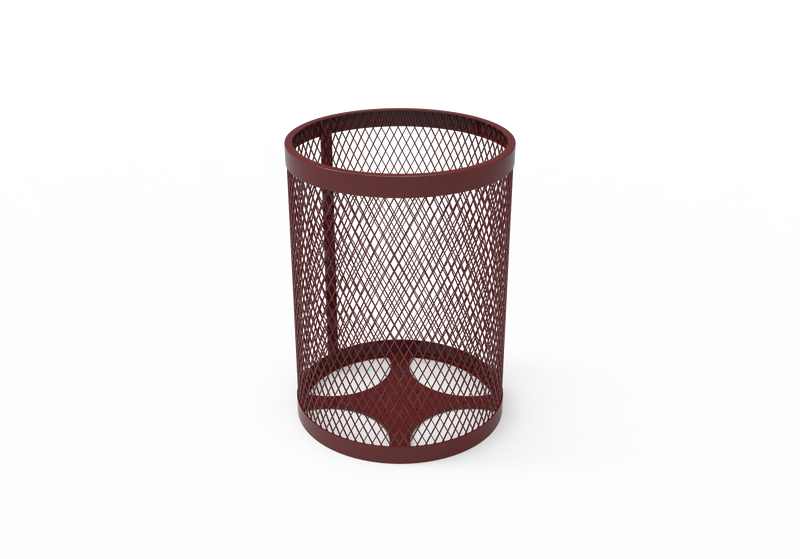 MyTCoat 32 gallon regular trash receptacle with expanded metal body and portable design