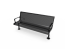 MyTCoat 6 foot contoured bench with arms, punched steel seat and back, surface mount