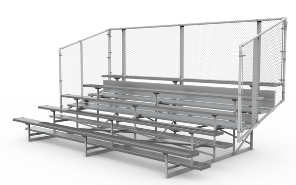 5 Row "Standard" Aluminum Bleacher w/ Vertical Picket Guardrail