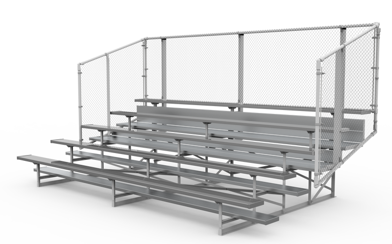 5 Row "Standard" Aluminum Bleacher w/ Vertical Picket Guardrail