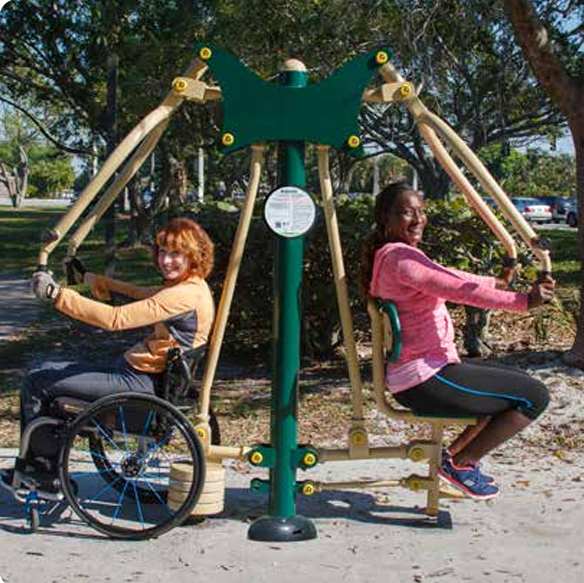 2-Person Accessible Chest Press – Inclusive Outdoor Upper Body Strength Trainer