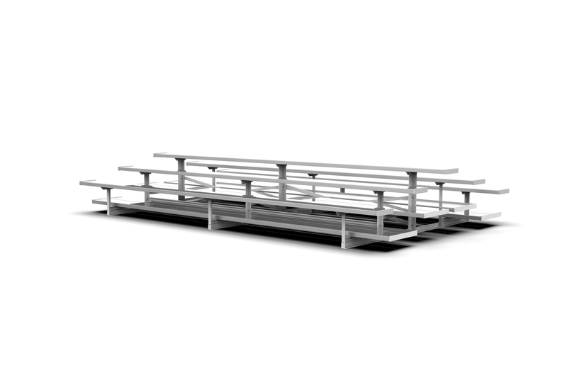 3 Row Tiered back-to-back "Preferred" Aluminum Bleachers