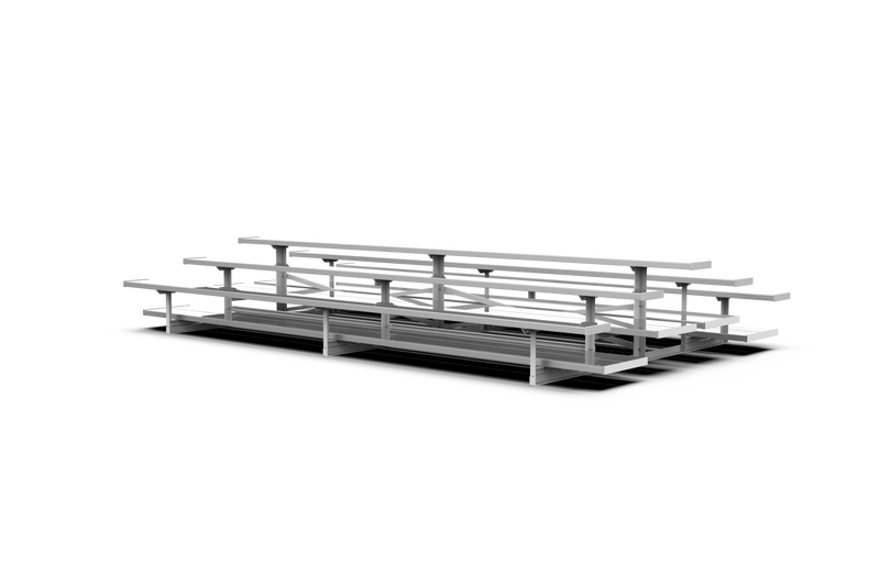 3 Row Tiered back-to-back "Preferred" Aluminum Bleachers