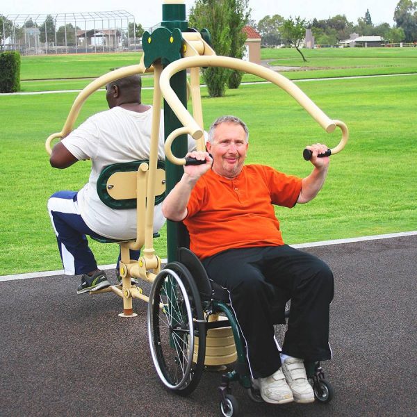 2-Person Accessible Vertical Press – Inclusive Outdoor Upper Body Strength Trainer