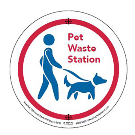PET WASTE STATION - SQUARE RECEPTACLE, INGROUND (color choice: blue or green) (Choose sign option)
