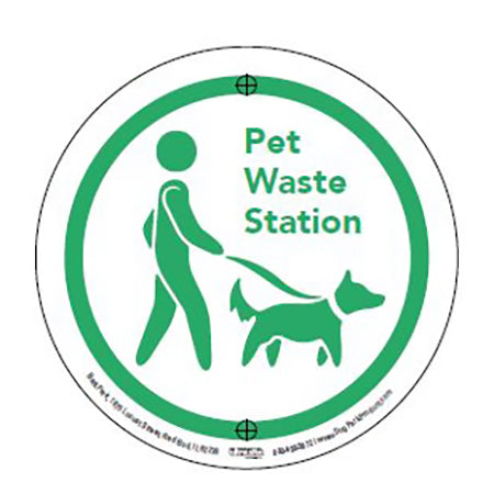 PET WASTE STATION - SQUARE RECEPTACLE, INGROUND (color choice: blue or green) (Choose sign option)