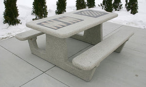 Concrete Rectangular Game Table with 2 Game Tops