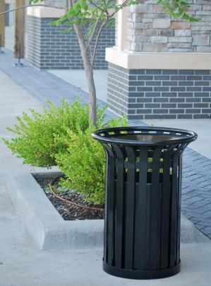 PROVIDENCE BLACK 20 GALLON Trash Receptacle - Recycled Plastic (Liner Included)