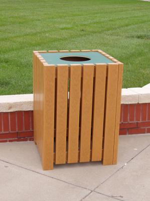 Heavy Duty Square Trash Receptacle